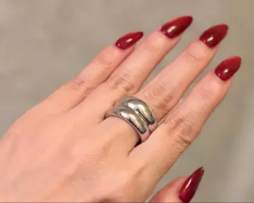 요르겐 레일 Jurgen Lehl 실버 컬러 이중 반지 15호