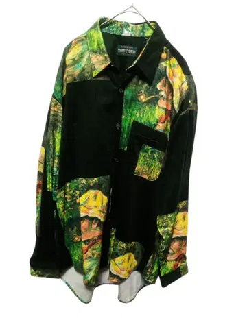 [ M0145 ] 빈티지 WITEFORD 아트 회화 레이온 긴팔 셔츠