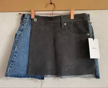 미사용 피스 PEAS 리메이크 랩 미니 스커트