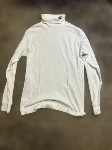 Champion 화이트 터틀넥 셔츠 DOUBLE DRY 사이즈 L
