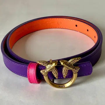 새상품급 PINKO 핑코 천연 가죽 버클 벨트 러브버드