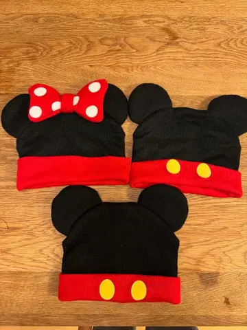 미키마우스 귀 달린 니트 모자 3세트 Disney 58cm