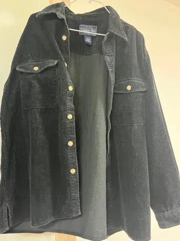 블랙 코듀로이 긴팔 셔츠