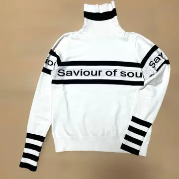 [ 새상품급 ] 케이 쓰리 하이넥 바이컬러 화이트 블랙