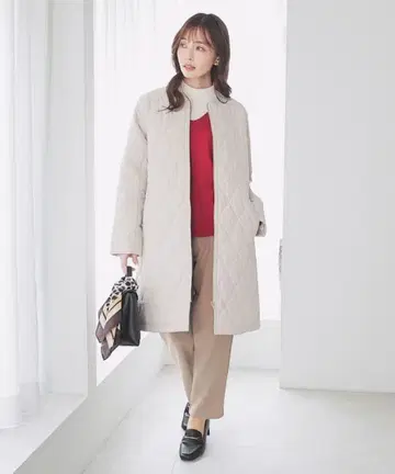 퀼팅 코트 아이보리