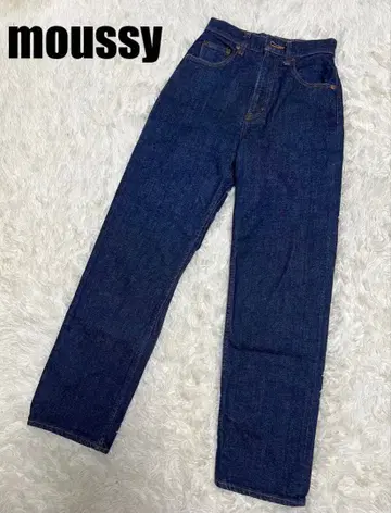 MOUSSY PLAIN JEANS 하이웨스트 스트레이트 데님