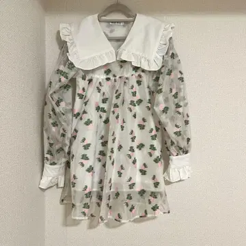 시스루 자수 블라우스