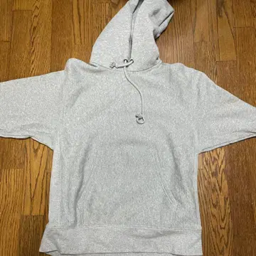 그레이 후드 부착 후드 맨투맨