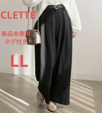 CLETTE 쿠레트 택 포함 미사용 새상품 턱 와이드 팬츠 빅 사이즈