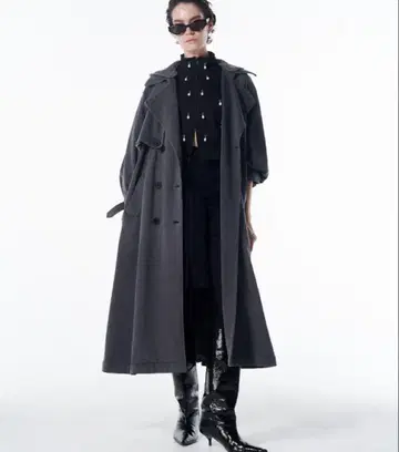 JOSEMOON 후디 울 트렌치코트