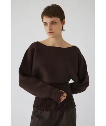 rim.ark Damage fit knit tops brown