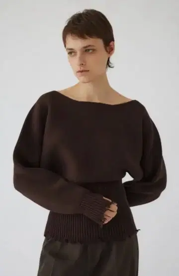 rim.ark Damage fit knit tops brown