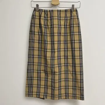 SLY 체크 무늬 타이트 스커트 베이지/블랙