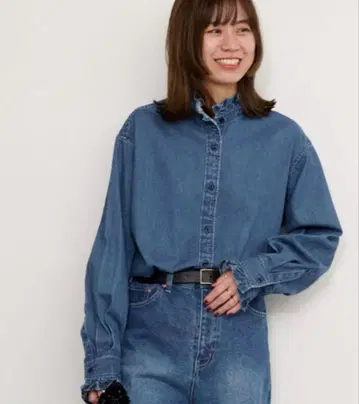 JOURNAL STANDARD relume 데님 프릴 블라우스