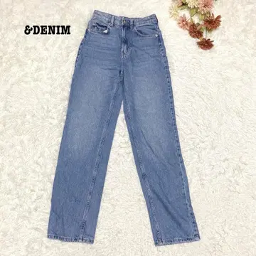 s.1224 [앤드 데님] 스트레이트 데님 청바지 블루 XS 사이즈 상당