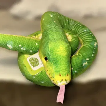 뱀 모양 봉제 인형 그린 컬러 1미터 정도 있습니다