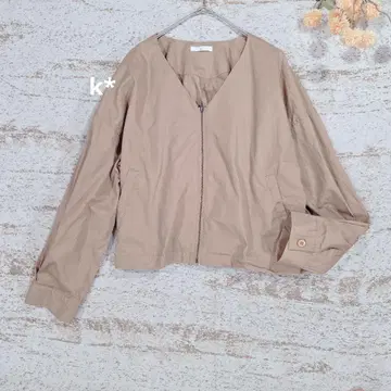 k 노카라 지퍼 블루종 베이지 [ M ] 코튼 100%