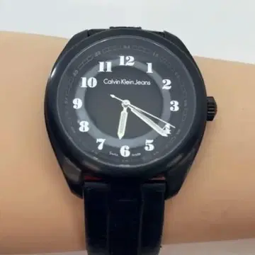 Calvin Klein Jeans 블랙 아날로그 손목시계 작동품