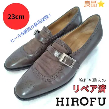 고품질 HIROFU [ 히로후 ] 메달리온 몽크 스트랩 로퍼 카키