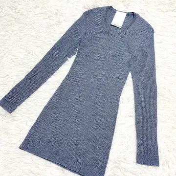 컨디션 최상 Whim Gazette 리브 니트 울100% 그레이