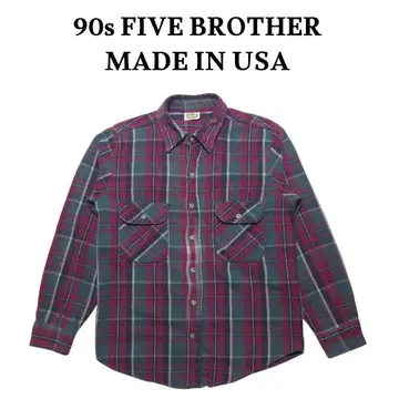 90s FIVE BROTHER USA제 플란넬 셔츠 파이브 브라더