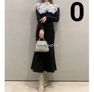 2 스나이델 빅 레이스 카라 니트 원피스 블랙 0