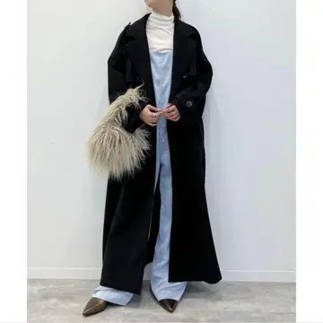 U by SPICK&SPAN 리버 롱 코트 블랙 36