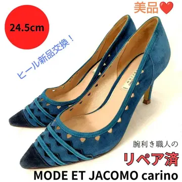 새상품급 모드 에 자코모 카리노 멋쟁이 트리코 컬러 스웨이드 펌프스