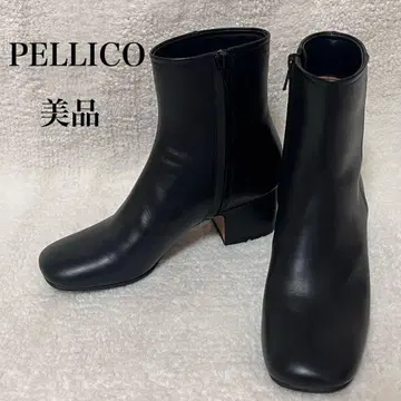 [ PELLICO ] 컨디션 최상 숏 부츠 블랙 사이드 지퍼 35