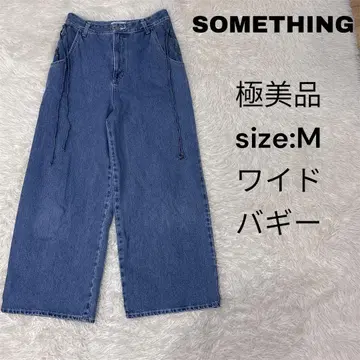 썸씽 데님 M 와이드 배기 컨디션 최상 하이웨스트
