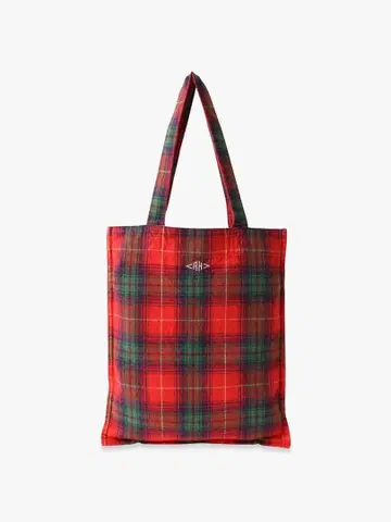 미사용 새상품 론 헤르만 플란넬 체크 토트백 red