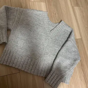 sheller 스팽글 니트 그레이