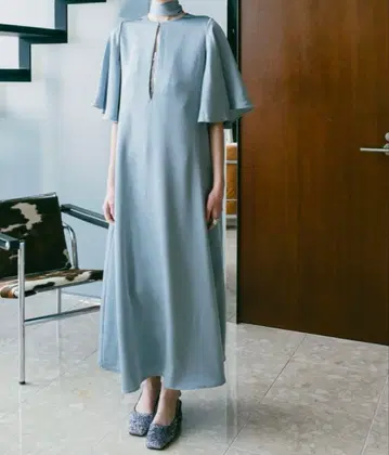 sahara 7부 소매 원피스 블루