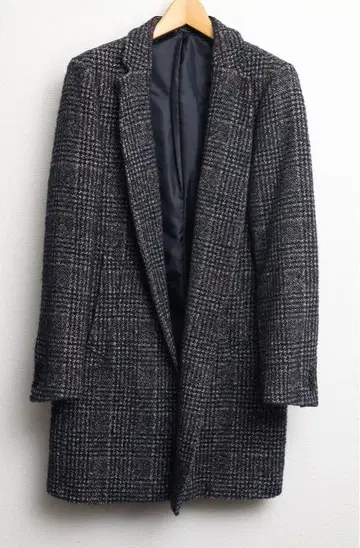 ZARA MAN 체스터 코트 네이비 계열 체크 S