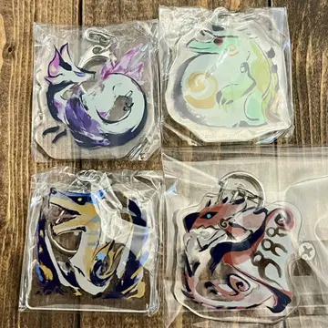 [ 몬스터 헌터 라이즈 ] 몬스터 아이콘 키링 4개 세트