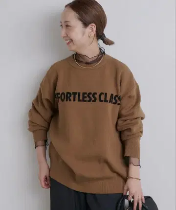 PUAL CE CIN 퓨어세신 자카드 로고 니트 풀오버