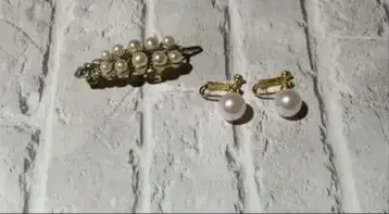 골드톤 펄풍 귀찌 2세트