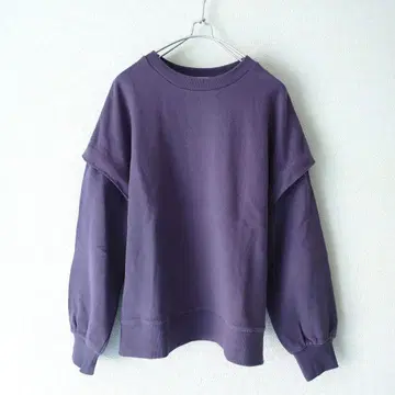 퍼플 라운드넥 맨투맨