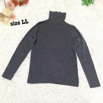 s.1788 터틀넥 리브 니트 상의 그레이 심플 LL 사이즈