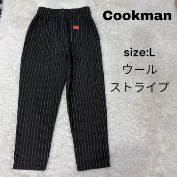 Cookman 셰프 팬츠 L 울 스트라이프 그레이 계열