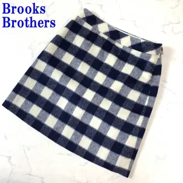 브룩스브라더스 스커트 네이비 화이트 울 0 C2478