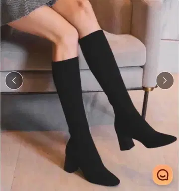 [ 블랙 M 사이즈 ] 스즈키 아미 니트 롱 부츠