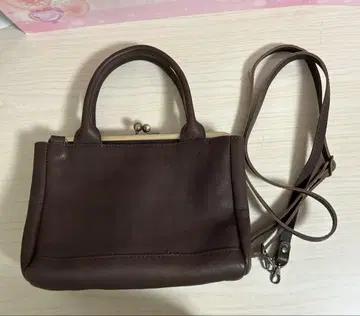 아사쿠사 칸미 숄더백 2way 가죽 가마구치 핸드백 브라운 계열