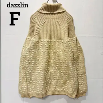 [ 더즐린 ] 긴팔 니트 터틀넥 볼륨 슬리브 베이지 F 사이즈