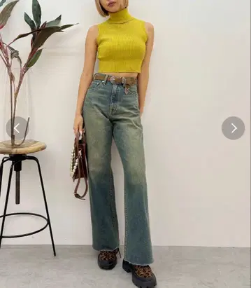 EVRIS 심플 와이드 데님 팬츠