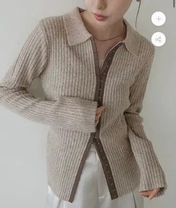 LIAN 후크 디자인 폴로 니트 아이보리