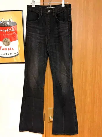 SHENERY / 센터 프레스 데님 팬츠 38 사이즈 블랙