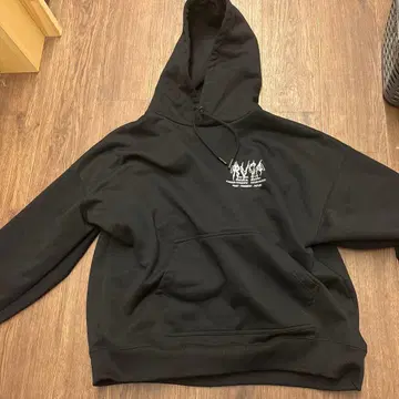 유니크 그래픽 블랙 후드티