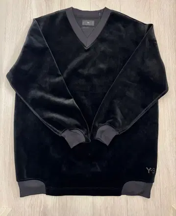 Y-3 로고 벨벳 맨투맨 트레이닝복