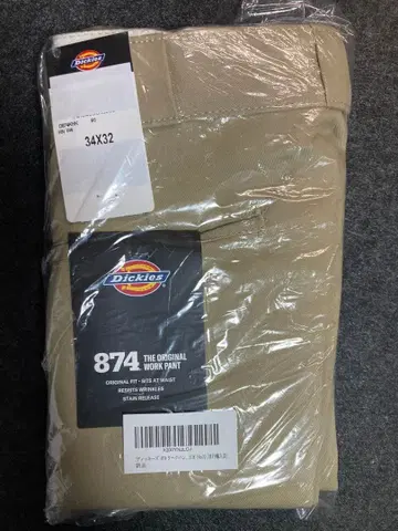 디키즈 874 오리지널 핏 치노 팬츠 카키 34 x 32